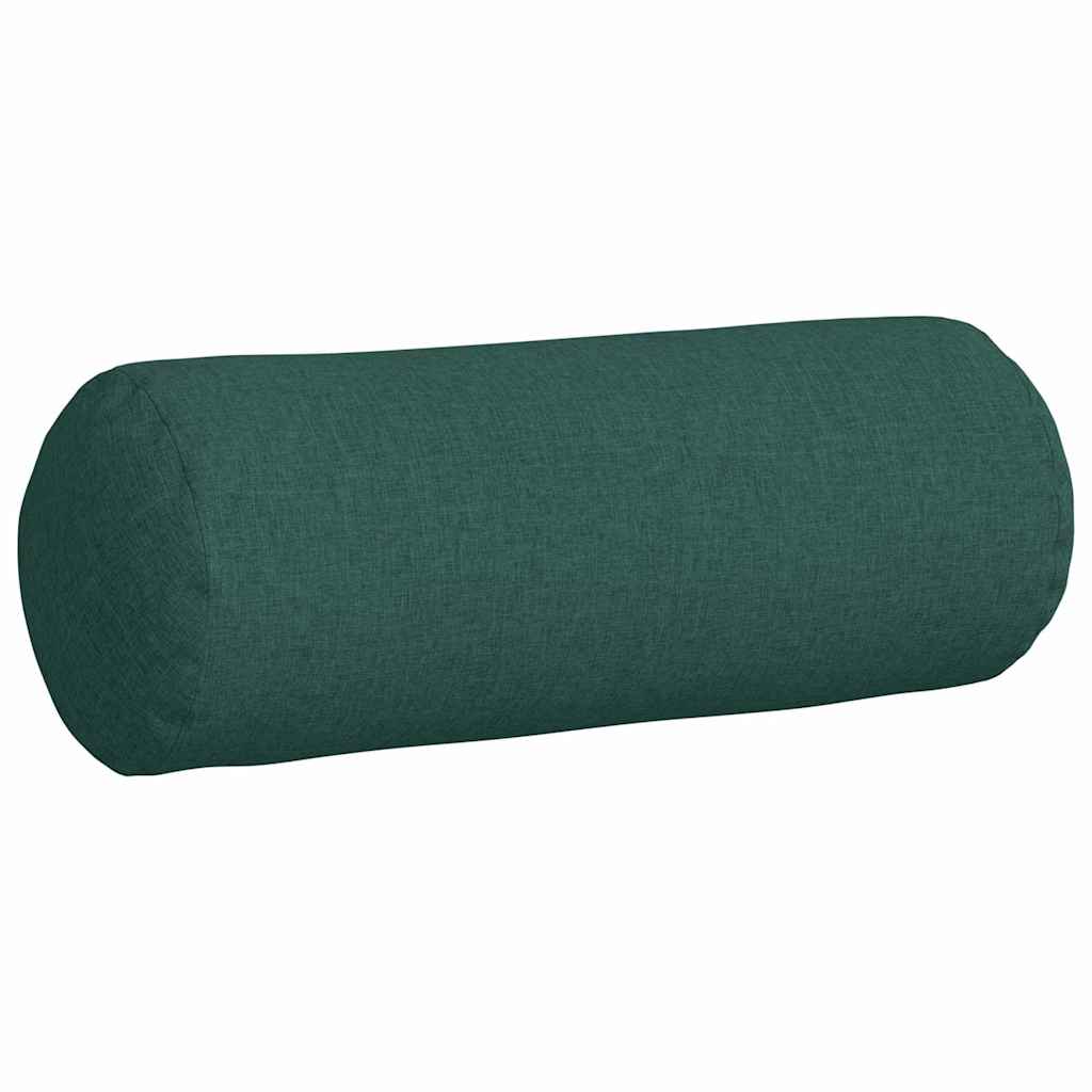Bolster Pillows 2 pcs Dark Green Ø 25 x 70 cm Fabric